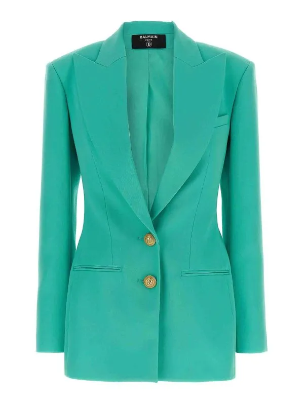 Balmain Blazer - Bleu Clair - Bleu Clair - Femme | DF1SE055WC097CN