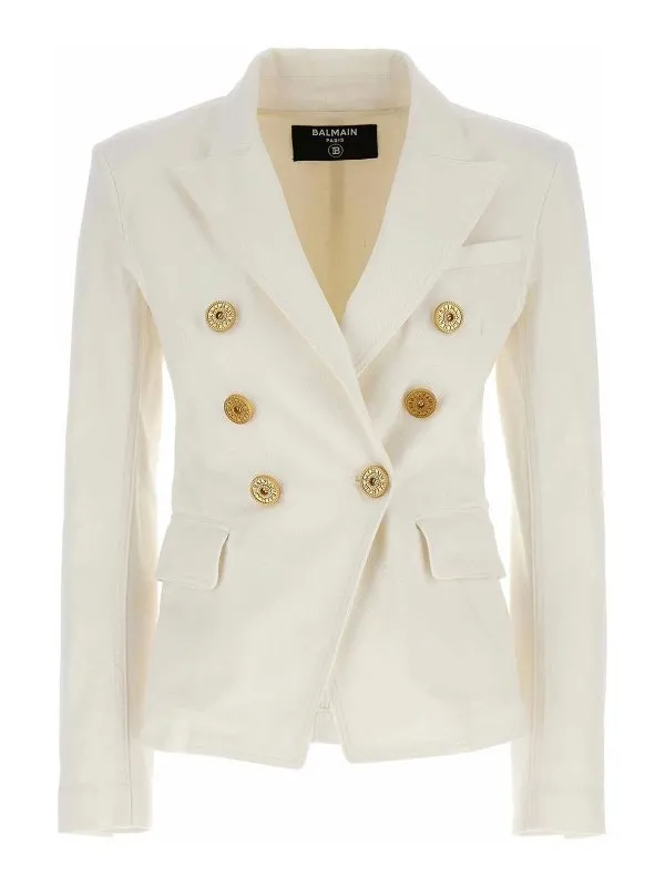 Balmain Blazer - Blanc - Blanc - Femme | DF1SG170DB690FA
