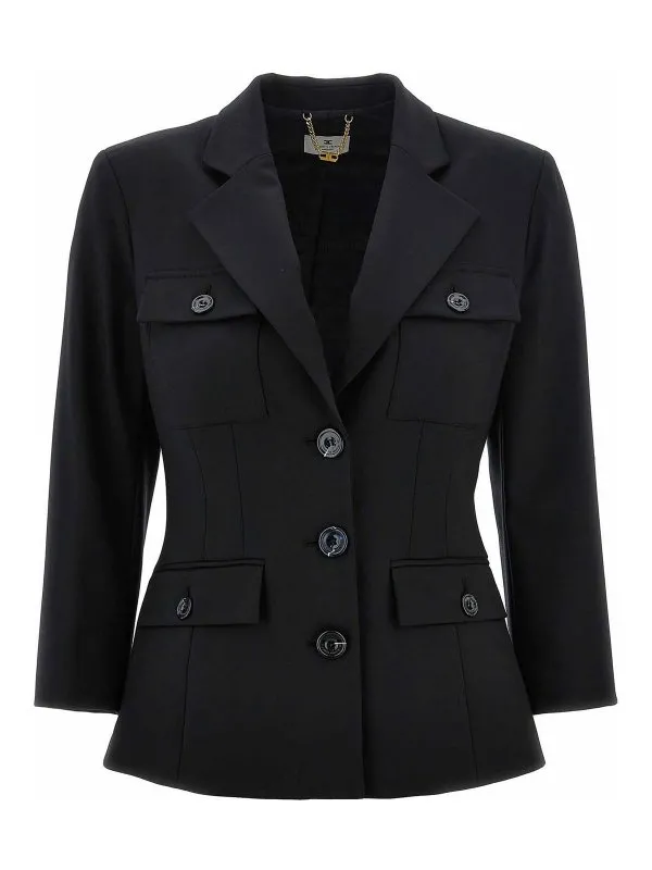 Elisabetta Franchi Blazer - Noir - Noir - Femme | GI10747E2110