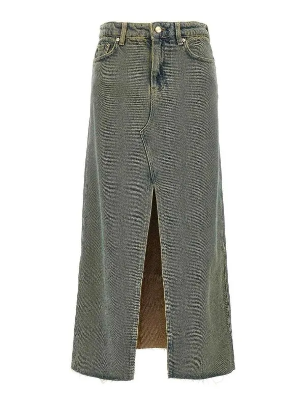 Ganni Jupe Midi - Bleu Clair - Bleu Clair - Femme | J1477886