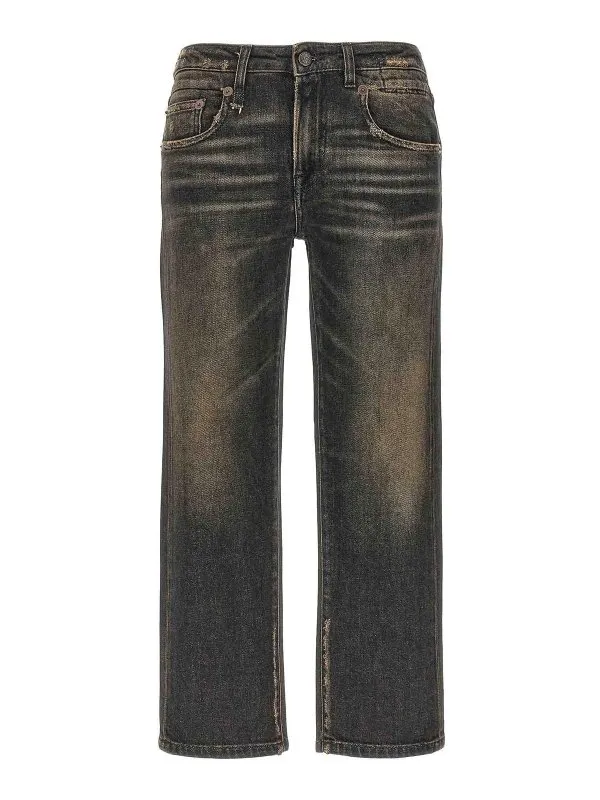R13 Jean Droit - Noir - Noir - Femme | R13W0091D152A | thebs.com