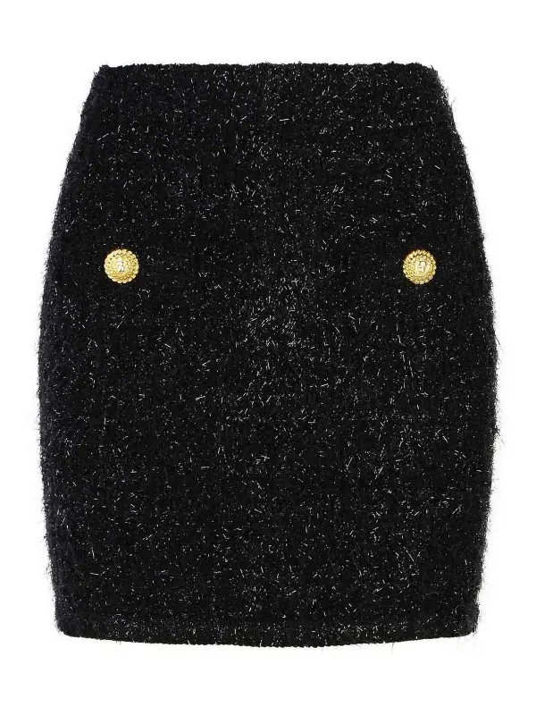Balmain Mini Jupe - Noir - Noir - Femme | DF1LB015KG430PA