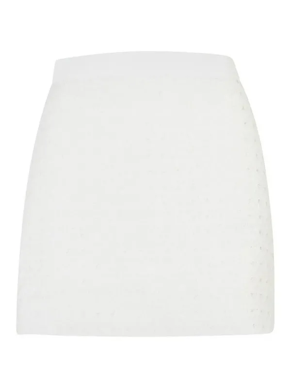 Casablanca Mini Jupe - Blanc - Blanc - Femme | WPF24SK11601