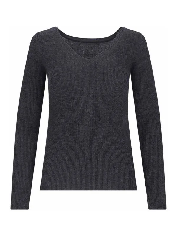 P.A.R.O.S.H. Pull Col Rond - Gris - Gris | LEILA24D511583037