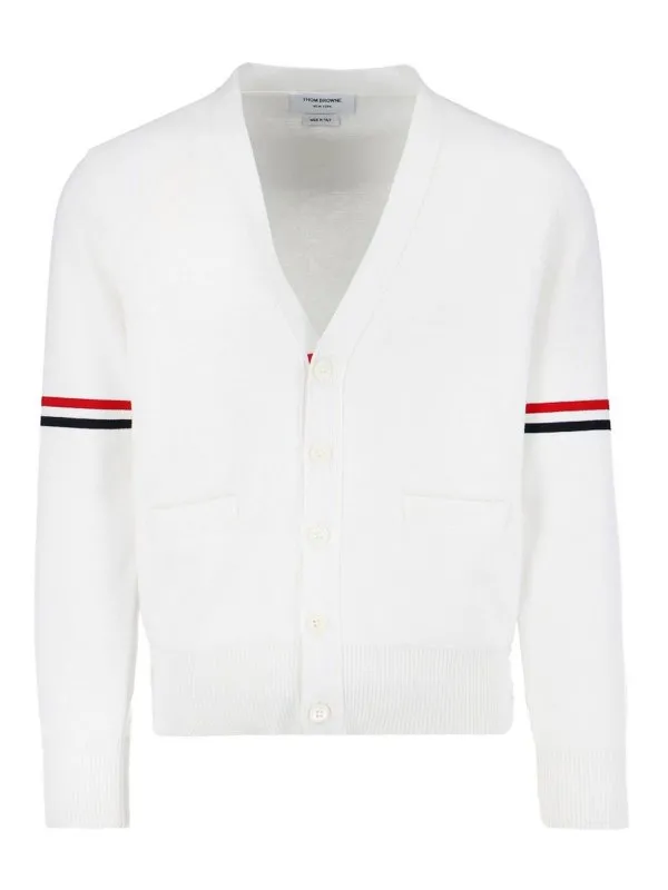 Thom Browne Cardigan - Blanc - Blanc - Homme | MKC310AY3007100
