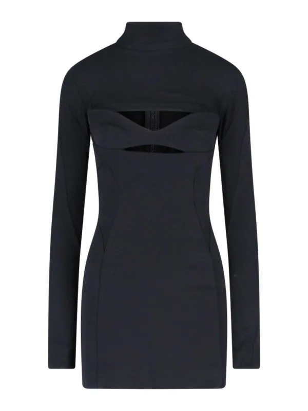 Mugler Robe Courte - Noir - Noir - Femme | 23W1RO15374701999