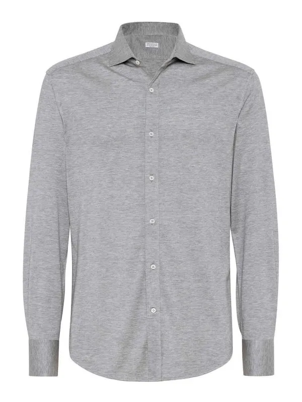 Brunello Cucinelli Chemise - Gris - Gris - Homme | MH8366686C571