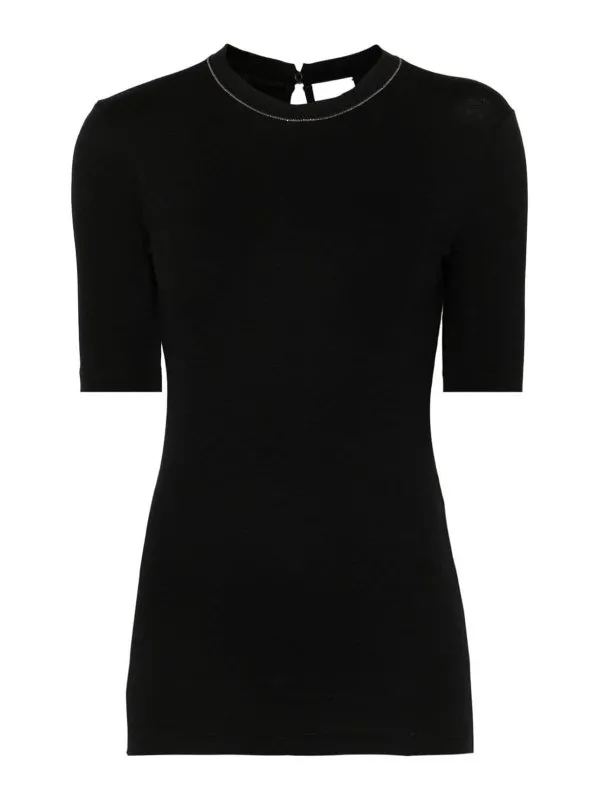Brunello Cucinelli T-Shirt - Noir - Noir - Femme | MPTC8BJ310C101
