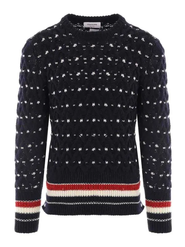 Thom Browne Pull Col Rond - Bleu Foncé - Homme | MKA510BY1506415