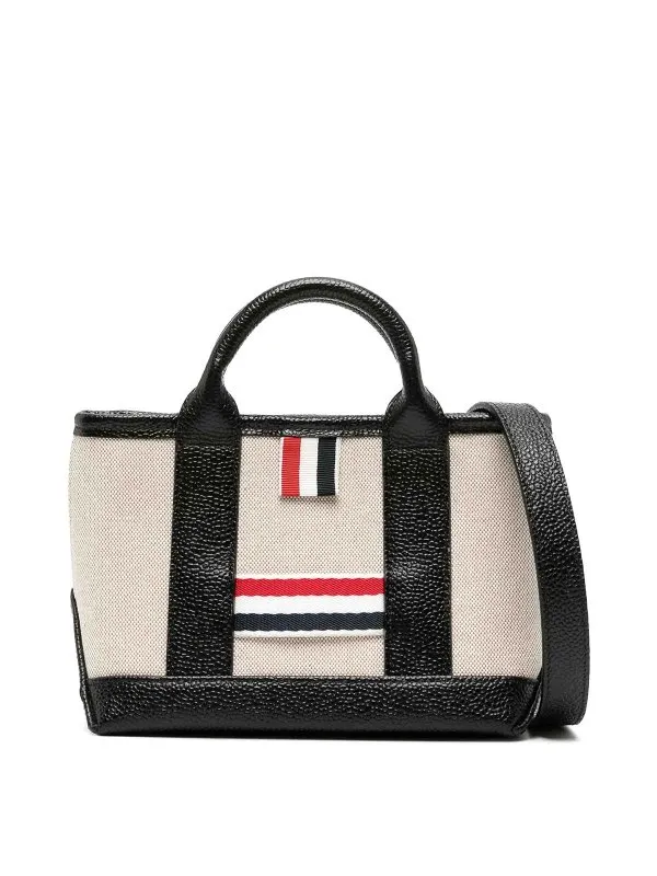 Thom Browne Sac Cabas - Noir - Blanc - Femme | UAG176AF0492001