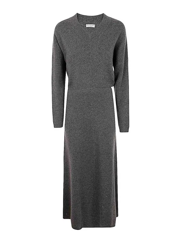 Brunello Cucinelli Maxi Robe - Gris - Gris - Femme | M12192A92C079