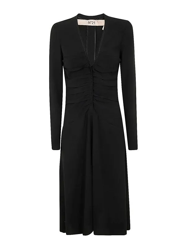 N°21 Robe Au Genou - Noir - Noir - Femme | H11151599000