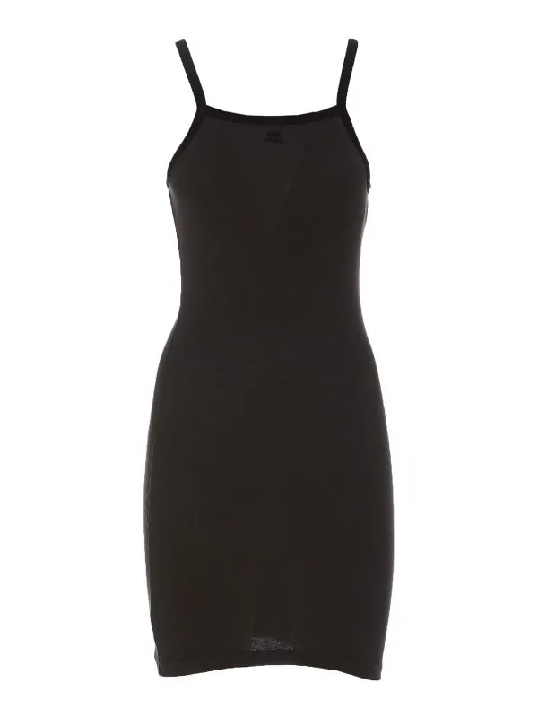 Courreges Robe Courte - Noir - Noir - Femme | 324JRO458JS0070B118