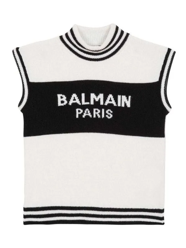 Balmain Gilet - Noir - Noir - Garçon | BV9A51Z2361102NE