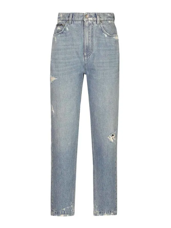 Dolce & Gabbana Jean Droit - Bleu - Bleu - Femme | FTBXGDG8GJ3S9003