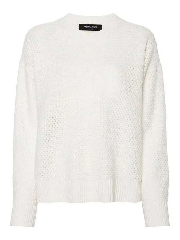 Fabiana Filippi Pull Col Rond - Crème - Crème | MAD224F526L03825