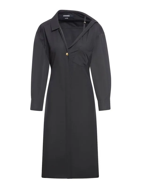 Jacquemus Robe Au Genou - Noir - Noir - Femme | 243DR1241519990