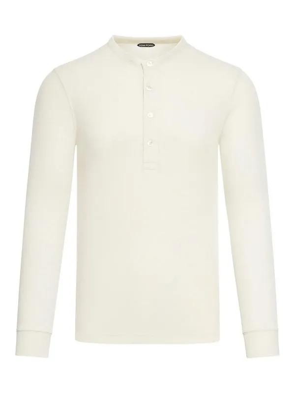 Tom Ford Pull Col Rond - Blanc - Blanc | JHL005JMT003F23AW004