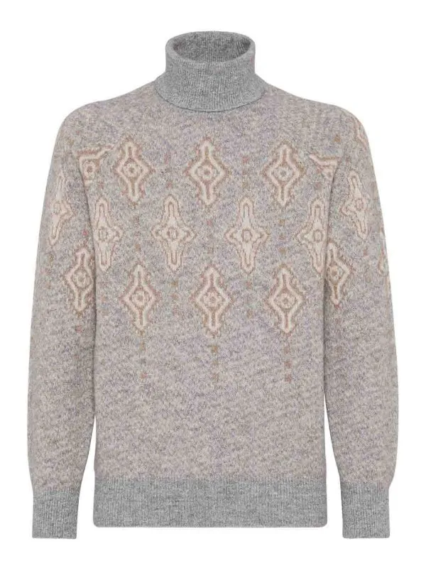 Brunello Cucinelli Pull Col Roulé - Gris - Gris | MSO708403CJF83