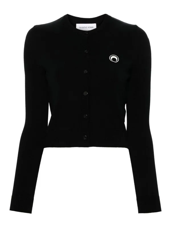Marine Serre Cardigan - Noir - Noir - Femme | WTK011ACKNI0511BK99