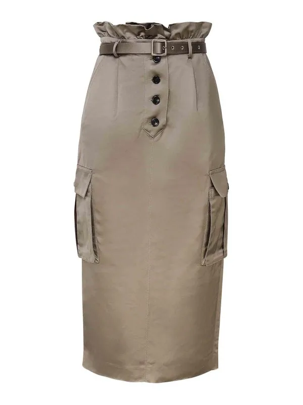 Self Portrait Jupe Midi - Beige - Beige - Femme | PF24039SKBG