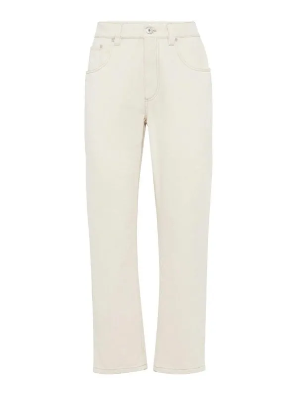 Brunello Cucinelli Jean Droit - Blanc - Blanc | MB030P5847C1713
