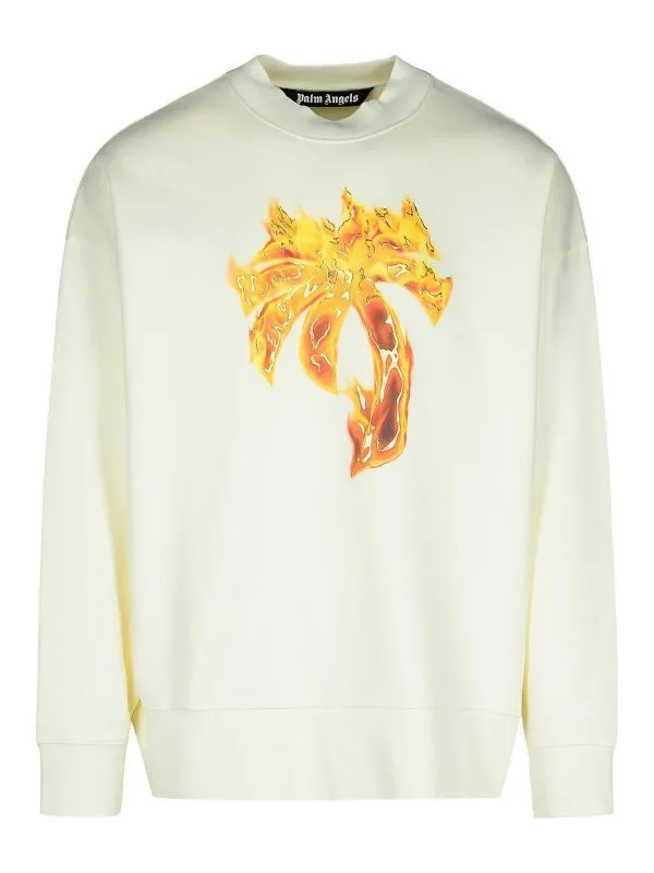 Palm Angels Sweat-Shirts - Crème - Crème | PMBA026F24FLE0100376