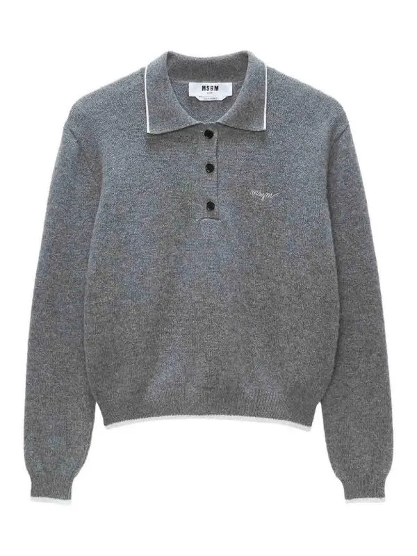 M.S.G.M. Pull Col Rond - Gris - Gris - Femme | 3741MDM21924779098