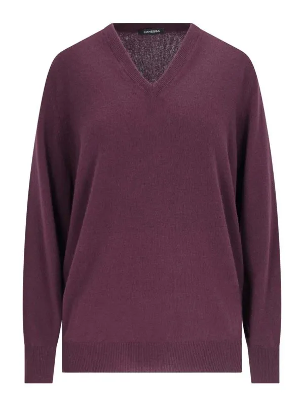 Canessa Pull À Col V - Violet - Violet - Femme | NWKV008FK0001712