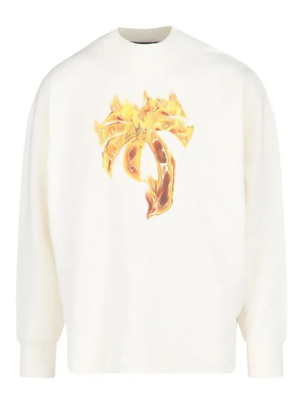 Palm Angels Sweat-Shirts - Blanc - Blanc | PMBA026F24FLE0100376