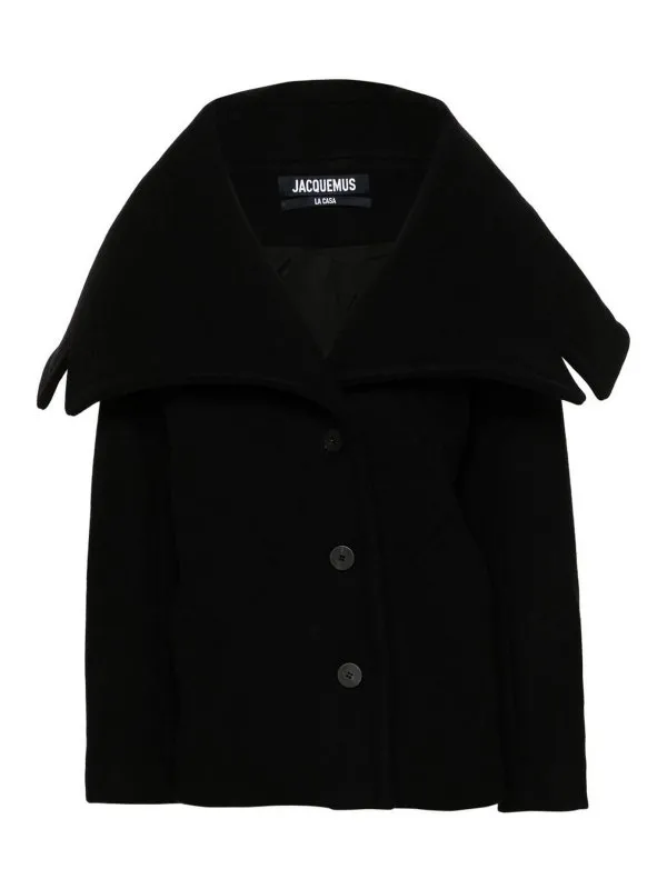 Jacquemus Manteau Court - Noir - Noir - Femme | 243CO0771614990