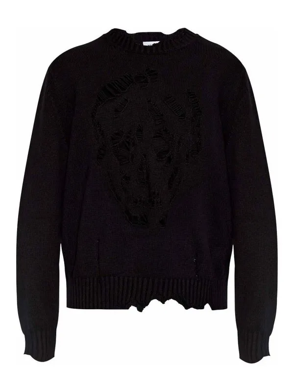 Alexander Mcqueen Pull Col Rond - Noir - Noir | 807272Q1BA61000
