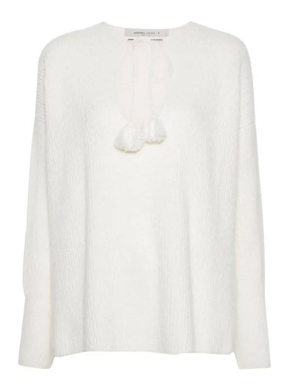 Golden Goose Pull Col Rond - Blanc - Blanc | GWP01958P00170311560