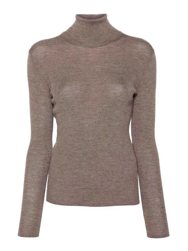 P.A.R.O.S.H. Pull Col Roulé - Marron Clair | D512659LEILA24026