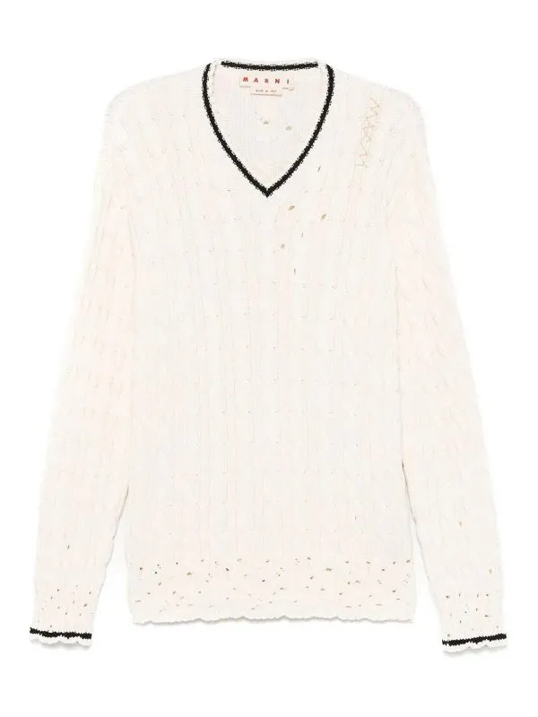 Marni Pull Col Rond - Blanc - Blanc - Homme | UFC656CVMG0137Q000W02