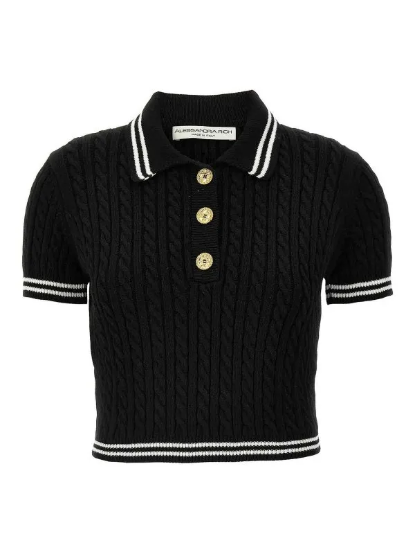 Alessandra Rich Polo - Blanc - Noir - Femme | FABX4080K42640091