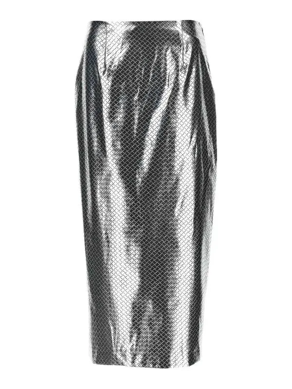 Rotate Birger Christensen Jupe Midi - Argent | 11335022932293