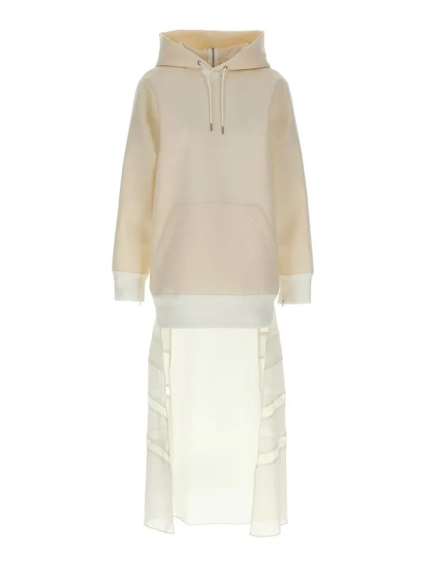 Sacai Robe Au Genou - Blanc - Blanc - Femme | 2507635151