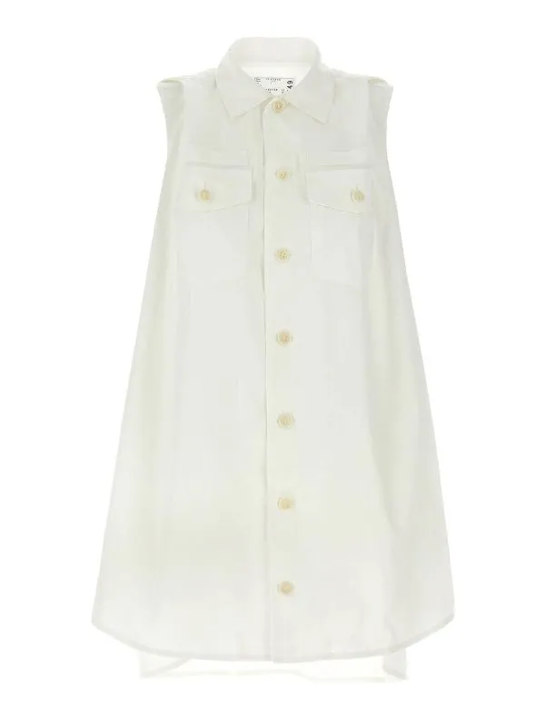Sacai Robe Courte - Blanc - Blanc - Femme | 2507649151