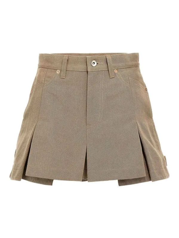 Sacai Short - Beige - Beige - Femme | 2507720651 | thebs.com