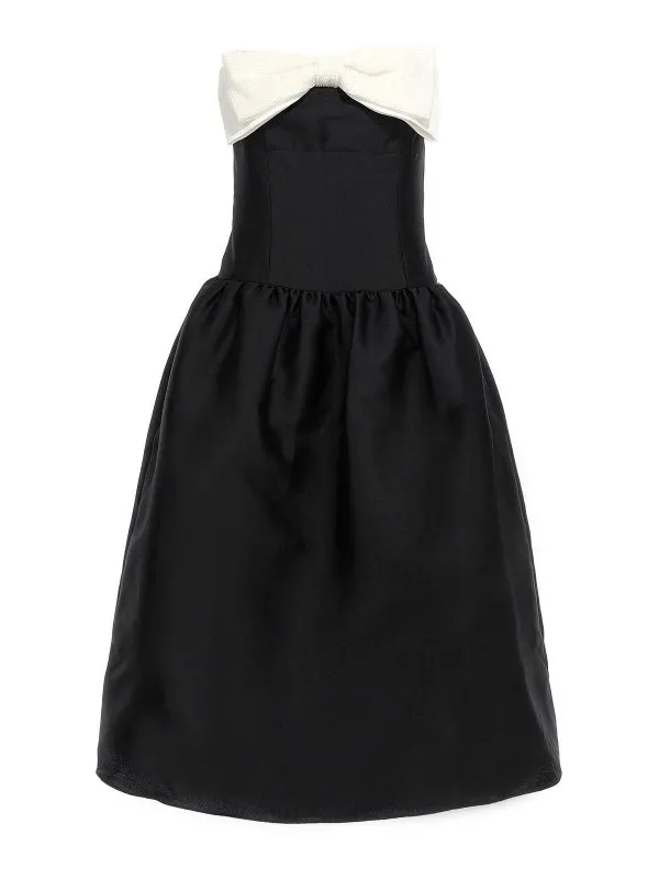 Self Portrait Maxi Robe - Blanc - Noir - Femme | RS25049MBBBLACK