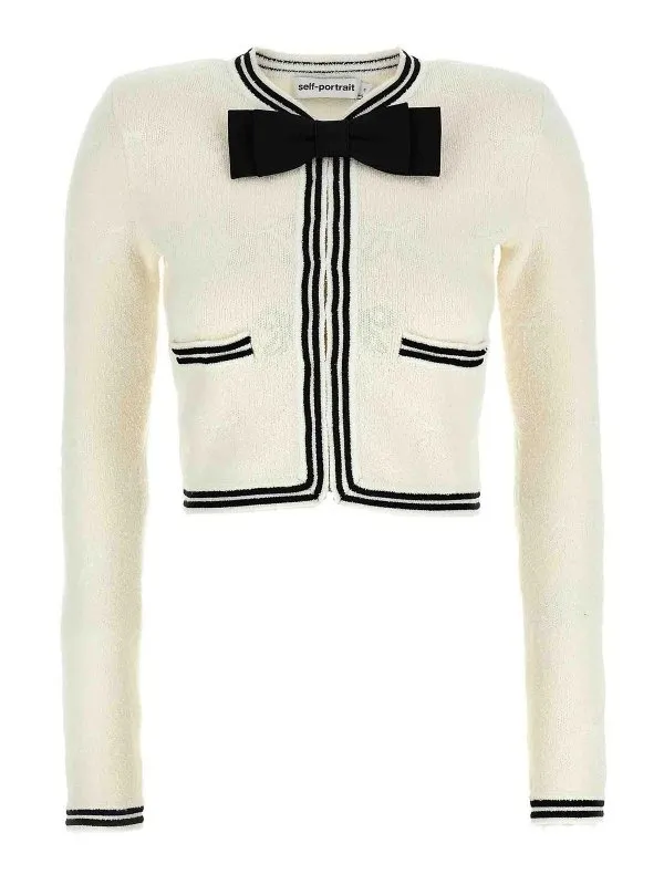 Self Portrait Cardigan - Blanc - Blanc - Femme | RS25111CCCREAM