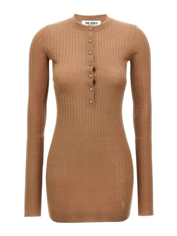 The Attico Robe Courte - Marron - Marron - Femme | 250WCA00348046