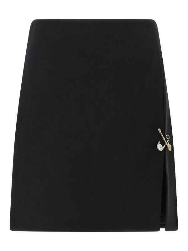 Versace Jupe Midi - Noir - Noir - Femme | 10188161A122581B000