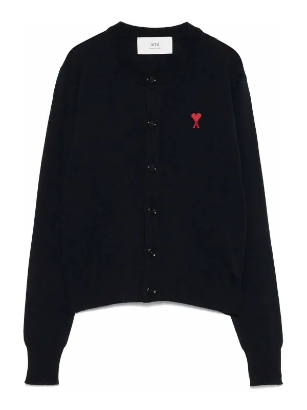 Ami Paris Cardigan - Bleu Foncé - Bleu Foncé | FKC211KN0025430