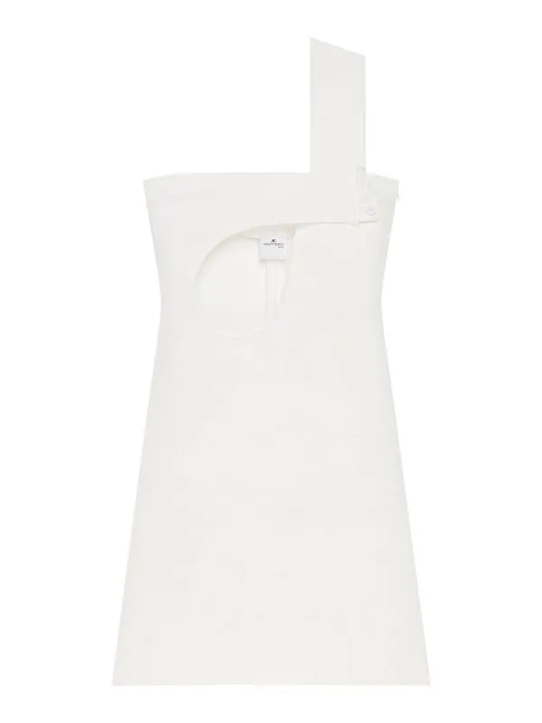 Courreges Robe Au Genou - Blanc - Blanc | 125CRO558PL01620001