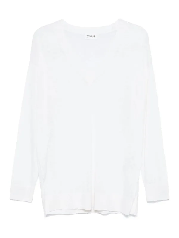 P.A.R.O.S.H. Pull Col Rond - Blanc - Blanc | D511668LINFA25002