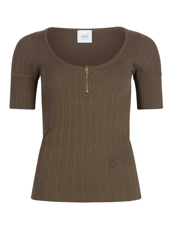 Patou T-Shirt - Marron - Marron - Femme | JE1489971809B