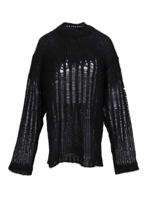 Ann Demeulemeester Pull Col Rond - Noir - Noir | B0012286KN044099