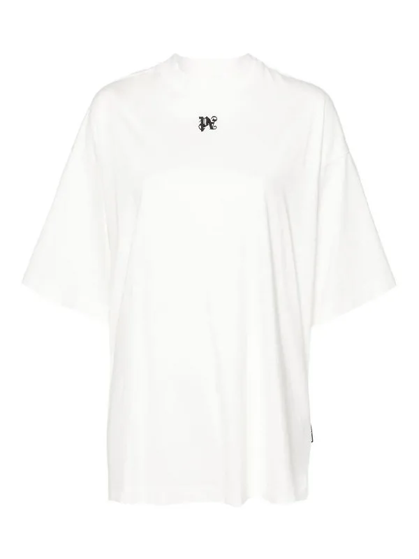 Palm Angels T-Shirt - Noir - Blanc - Femme | PWAA017F24JER0040310